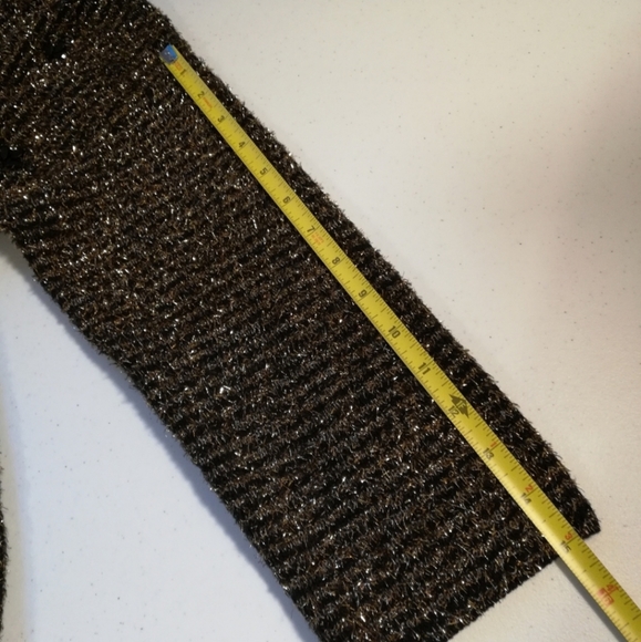 Ruby Rd Embellished Brown and Gold Metallic Pullover Sweater Petite Large - Picture 11 of 12